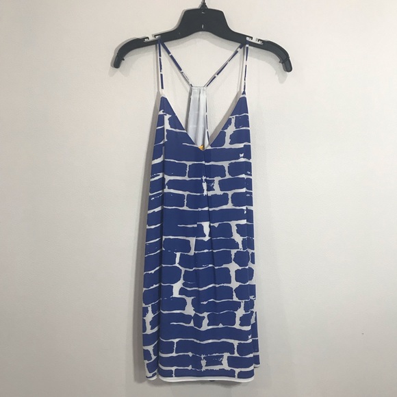 Alice + Olivia Dresses & Skirts - {Alice & Olivia} Y Back Silk Blue Distressed Brick